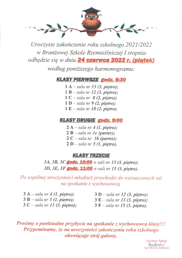 zakończenie roku szkolnego